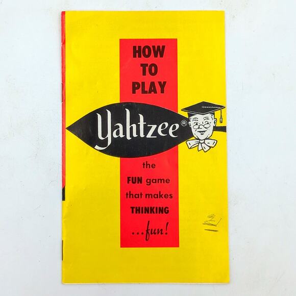 1967 Vintage Original Yahtzee E.S. Lowe Rules Instruction Pamphlet For Dice Game - Picture 1 of 3